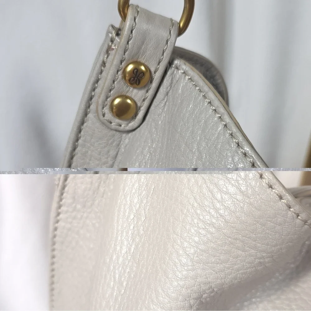HOBO Pier Convertible Leather Shoulder Bag Crossbody – Birch Gray